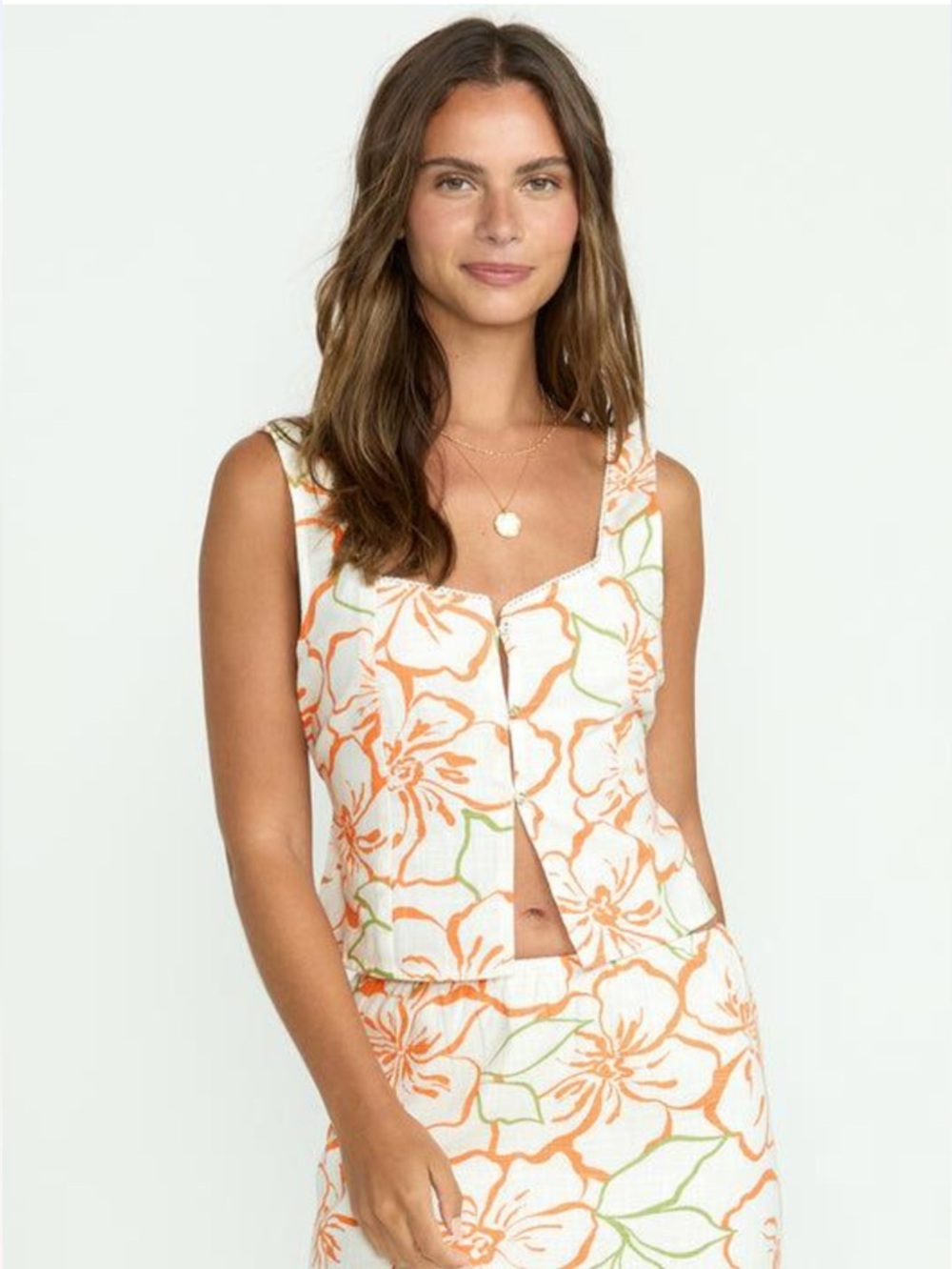 Billabong Feeling Free Print Tank in Salt Crystal XL